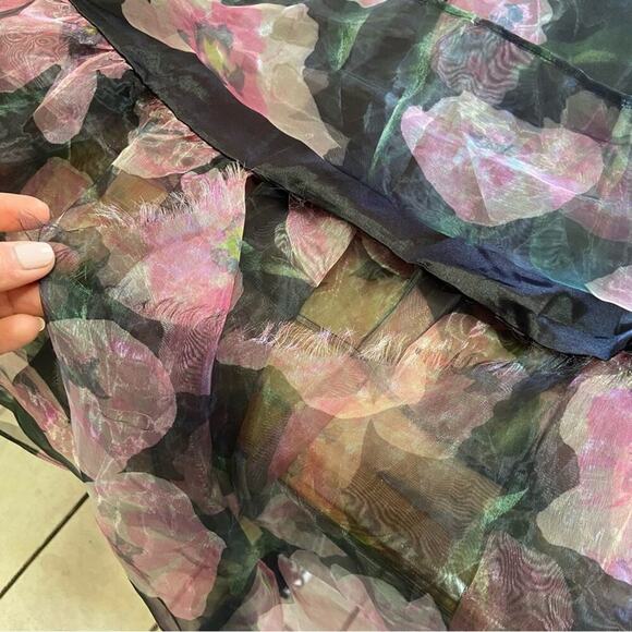 NWOT Lulus Valiant Charmer Black Floral Print Tie-Strap Tiered Midi Dress - Picture 9 of 9